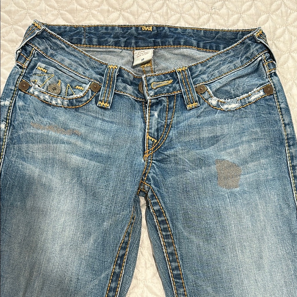 Women's Blue Distressed Jeans